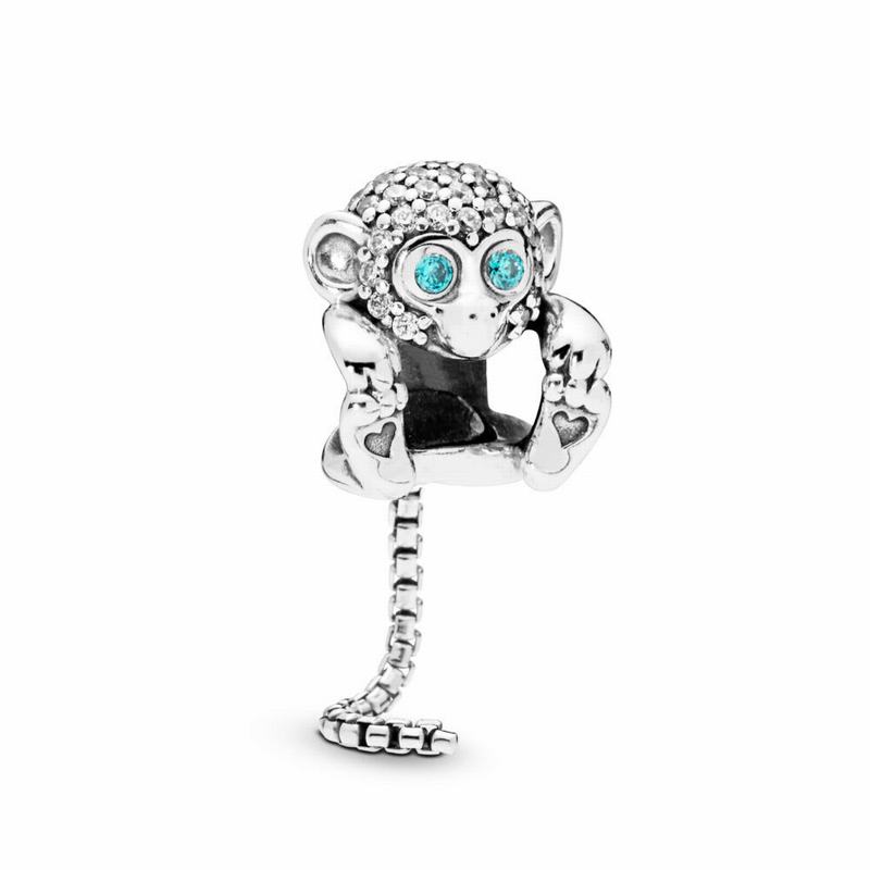 Pandora Sparkling Monkey Charm - Sterling Silver/Cubic Zirconia - Canada | XY5025OW